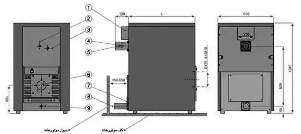 دیگ چدنی شوفاژ MI3 مدل M-6
