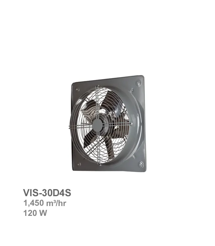 هواکش صنعتی پروانه استیل دمنده مدل VIS-30D4S