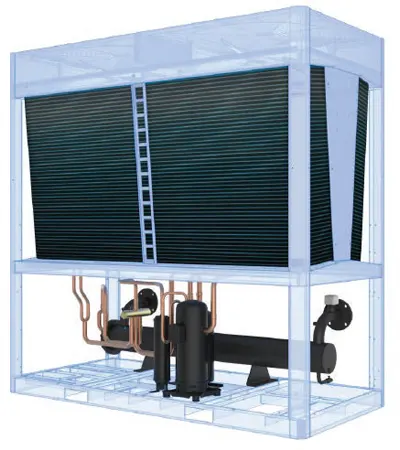 ساختمان چیلر تراکمی فول اینورتر حارهای جی پلاس مدل GSV-065BHE
