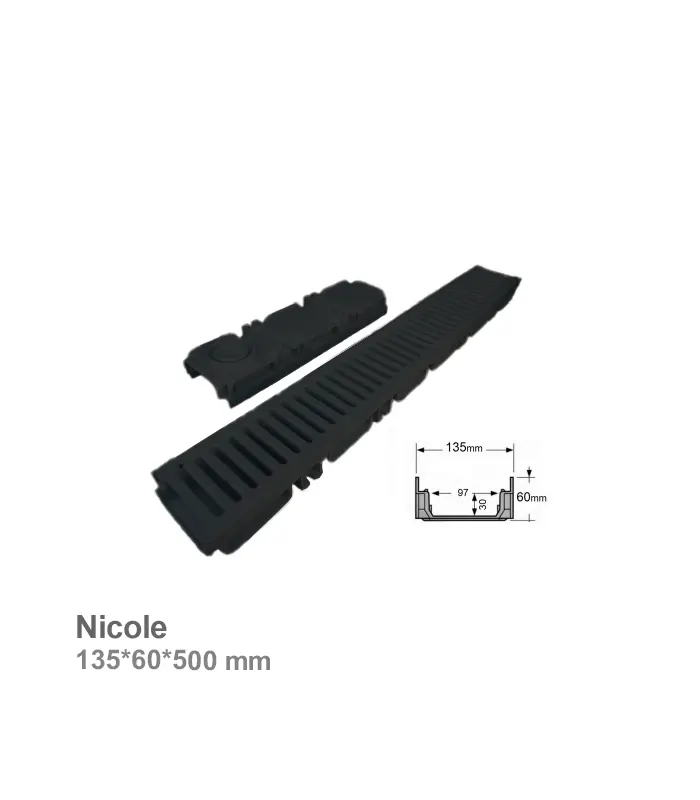 گاتر طرح نیکول ناب تهویه مدل 13.5x6 مشکی